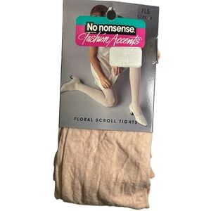 Vtg No Nonsense 90s floral tights, medium